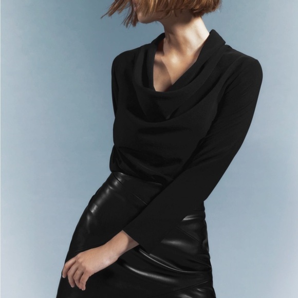 NWT ZARA FLOWY NECKLINE BLOUSE - Picture 6 of 6